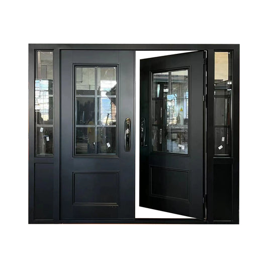 Customized door service, Heavy Duty Theft Proof Waterproof Main Double iron Door Designs For Houses Double Front Doors