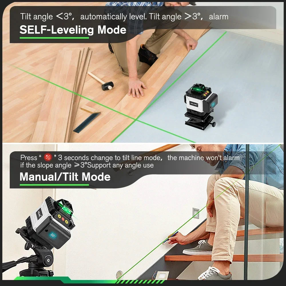 HGLINE Professional 16 Lines Laser Level With APP Remote Control Selfleveling 360° Horizontal And Vertical Laser Level