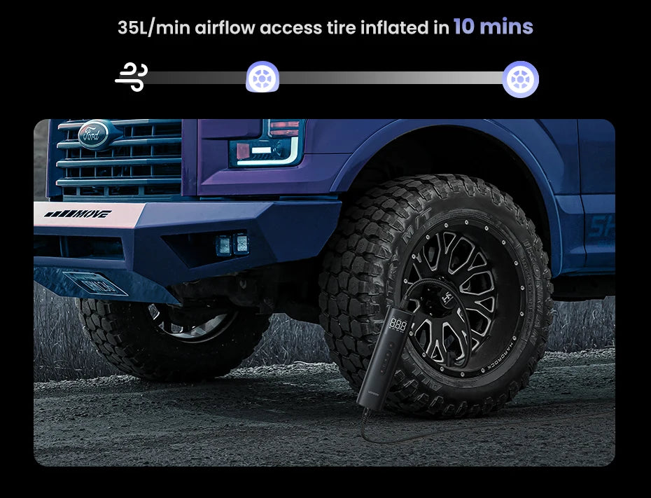 UGREEN Car Air Pump Portable Air Compressor for Car Motorcycles Bicycle Electric Tire Inflator with LCD Digital Display