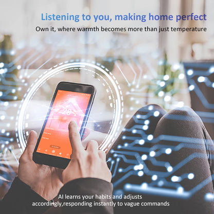 Smart Thermostat for House Electric Floor Heating WiFi AC thermostat with AI Smart Learning APP Control LED Digital Touch Screen