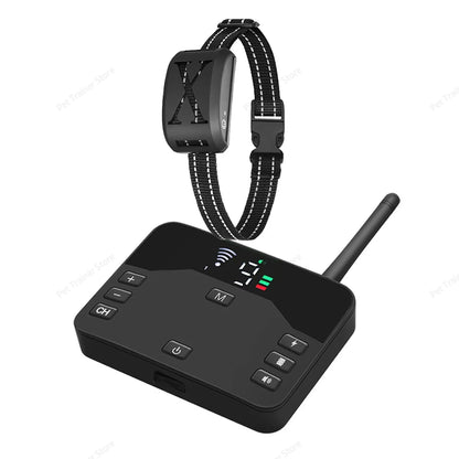 2 In 1 Electric Pet Wireless Fence Dog Training Collar Anti Runaway Up to 3 Dogs Outdoor Pet Containment Rechargeable System