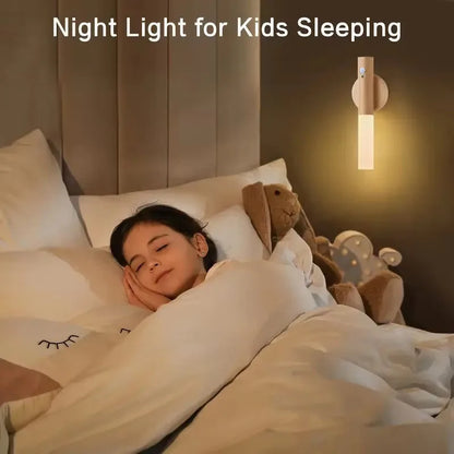 Smart Motion Sensor Night Light LED Rechargeable Magnetic Wall Lamp Portable for Hallway Bedroom Stairs Bathroom Cabinets Decor