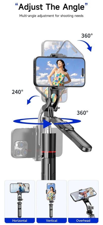 MEUYAG Trípode para palo selfie con luz de relleno monopié de 1708 mm de largo, control remoto Bluetooth, 360 °   Rotación, Interfaz 1/4, para teléfono móvil