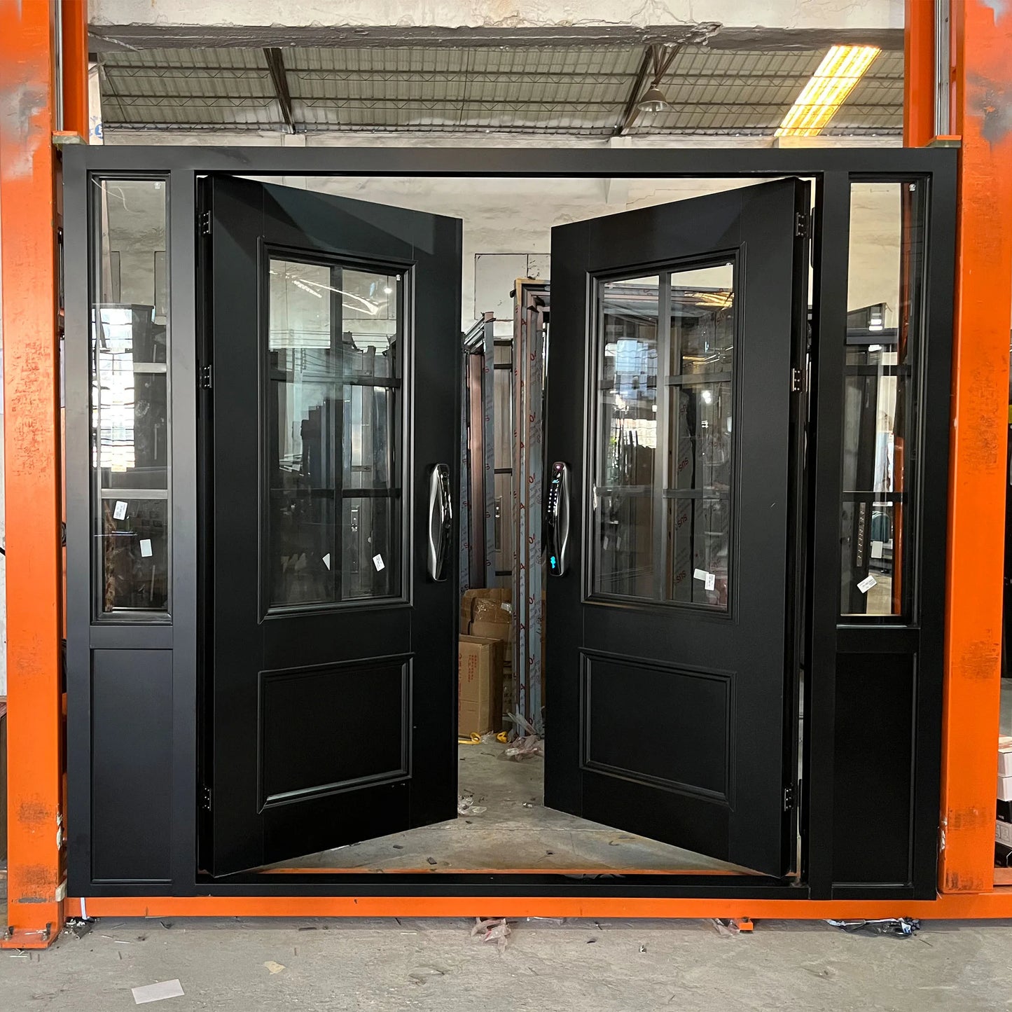 Customized door service, Heavy Duty Theft Proof Waterproof Main Double iron Door Designs For Houses Double Front Doors