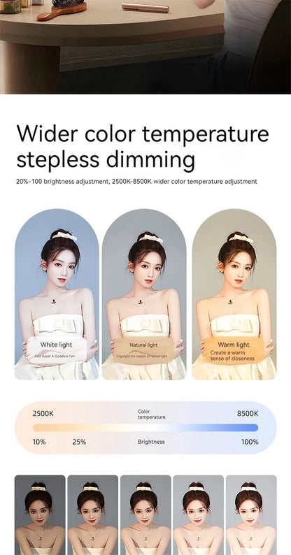 Roreta New Handheld Ring LED Rechargeable Portable Mobile Phone Live Broadcast Photography Desktop Rabbit Cage Selfie fill Light