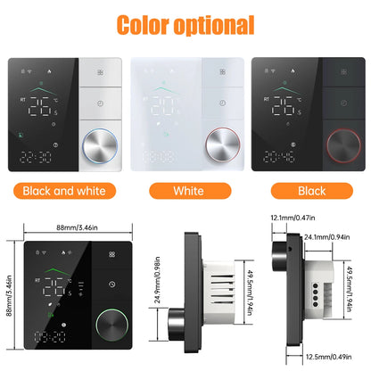 Smart Thermostat for House Electric Floor Heating WiFi AC thermostat with AI Smart Learning APP Control LED Digital Touch Screen