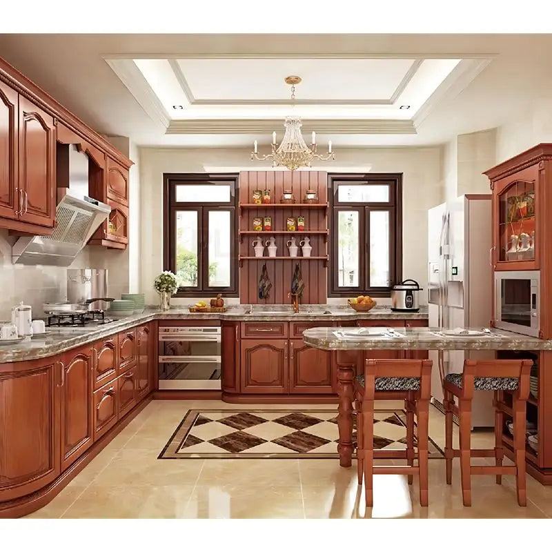 American Style Custom Design Solid Wood Kitchen Cabinet with Factory Price