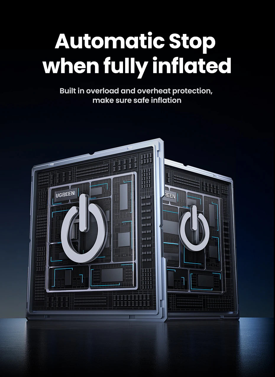 UGREEN Car Air Pump Portable Air Compressor for Car Motorcycles Bicycle Electric Tire Inflator with LCD Digital Display