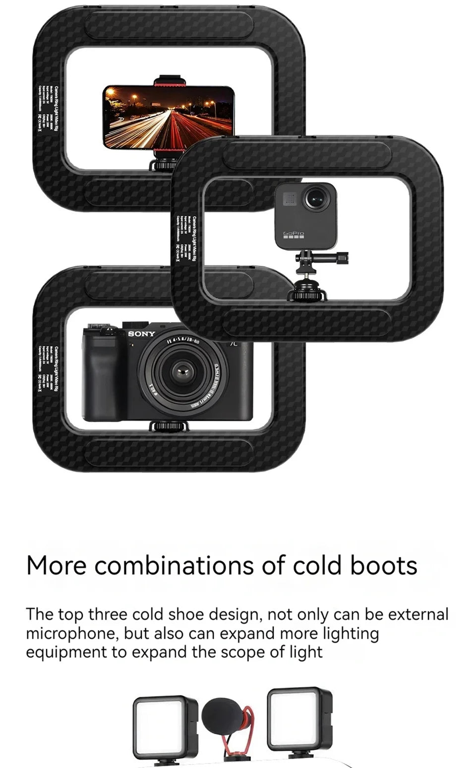 Roreta Handheld LED Ring Light Rechargeable Portable Selfie Fill Light for Mobile Phone Live Broadcast Photography Desktop Rabbit Cage