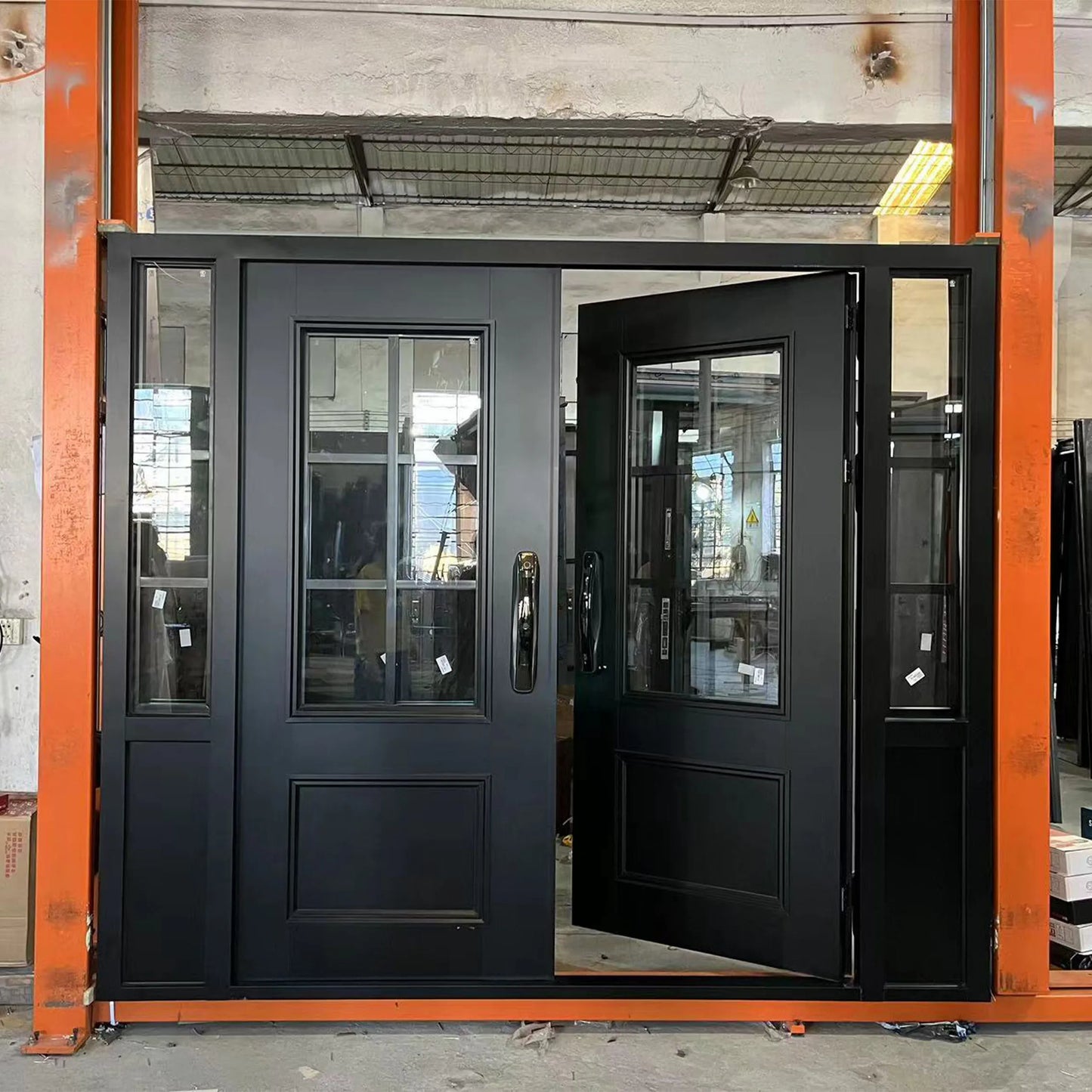 Customized door service, Heavy Duty Theft Proof Waterproof Main Double iron Door Designs For Houses Double Front Doors