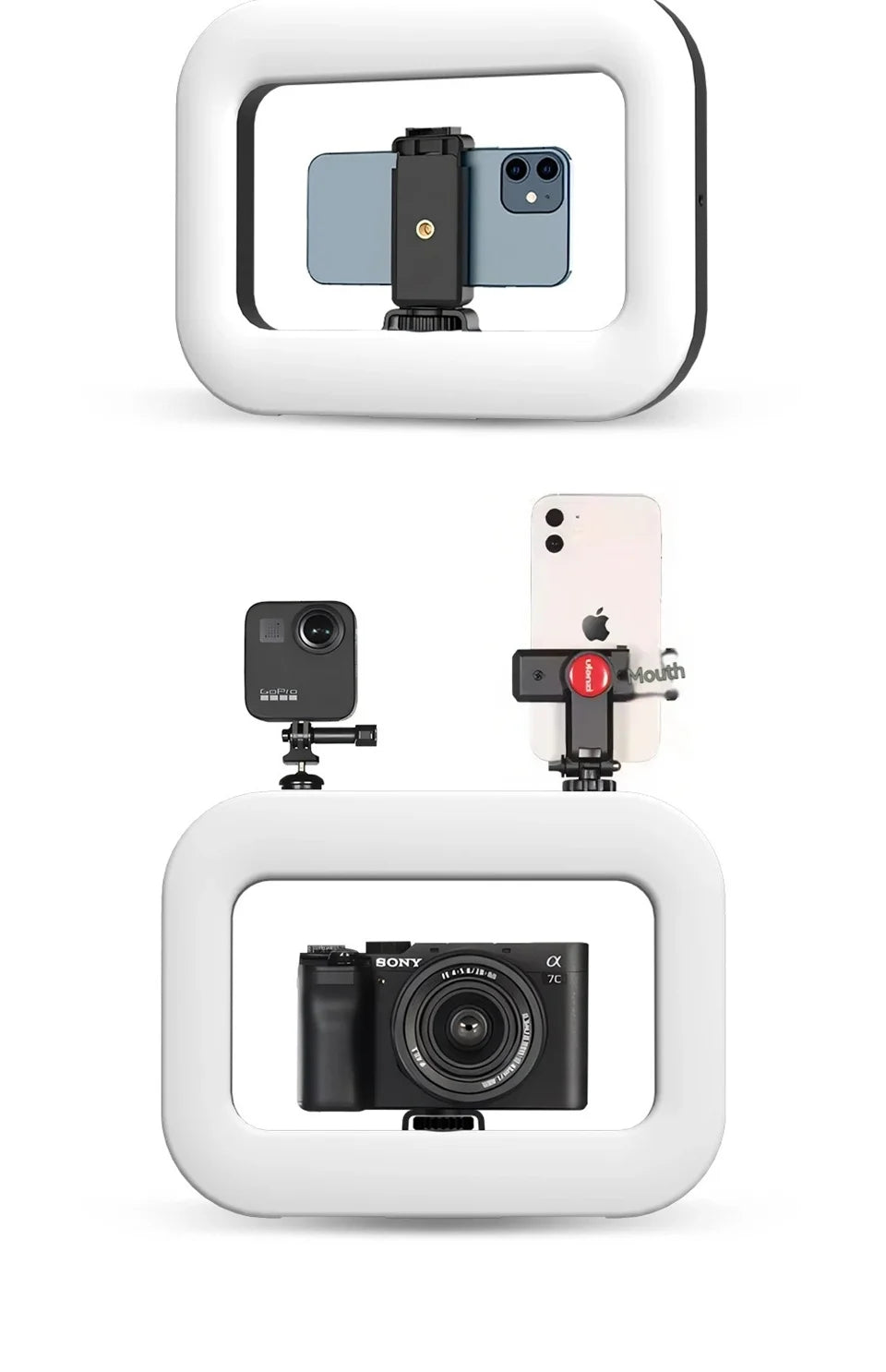 Roreta New Handheld Ring LED Rechargeable Portable Mobile Phone Live Broadcast Photography Desktop Rabbit Cage Selfie fill Light