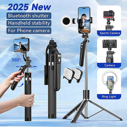 MEUYAG 170cm 360 ° rotation Selfie Stick with Wireless Bluetooth Extended Tripod with Remote Shutter for smartphone Android ios