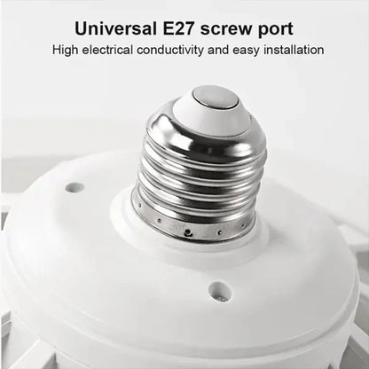 Smart 3-in-1 Ceiling Fan with Remote Control Lighting Lamp E27 Converter Base 85-265V Lighting Base for Bedroom and Living Room