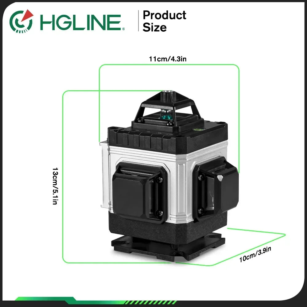HGLINE Professional 16 Lines Laser Level With APP Remote Control Selfleveling 360° Horizontal And Vertical Laser Level