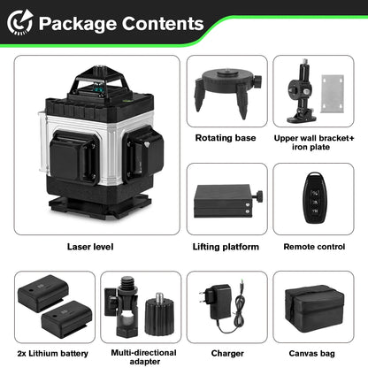 HGLINE Professional 16 Lines Laser Level With APP Remote Control Selfleveling 360° Horizontal And Vertical Laser Level